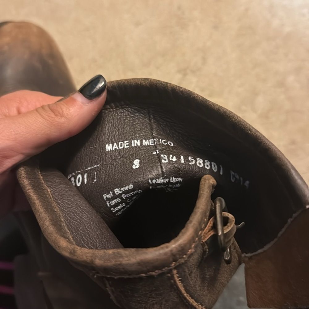 Women's Brown Leather Cowboy Boots Size 8 Made in Mexico - Like New LEATHER - Picture 7 of 7